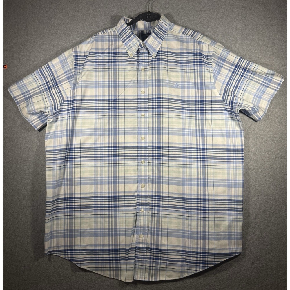 Brooks Brothers Plaid Short Sleeve Button Down Shirt Size 2XLT